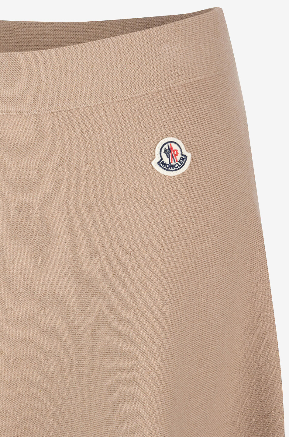 MONCLER Ausgestellter Midi-Strickrock aus Baumwolle und Wolle Damen BEIGE 3