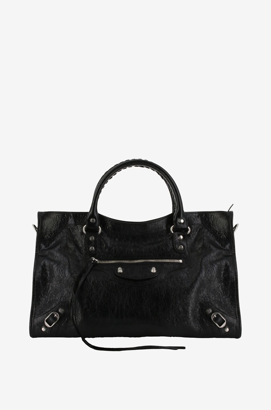 BALENCIAGA Handtasche aus Arenaleder Le City Moyen Damen SCHWARZ 1