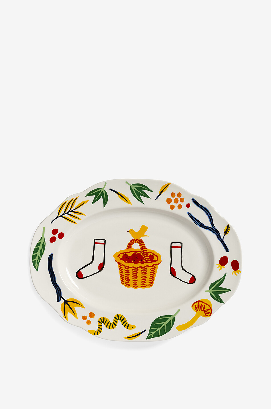 KLEVERING Ovale Platte aus Porzellan Haines Haus BUNT 1