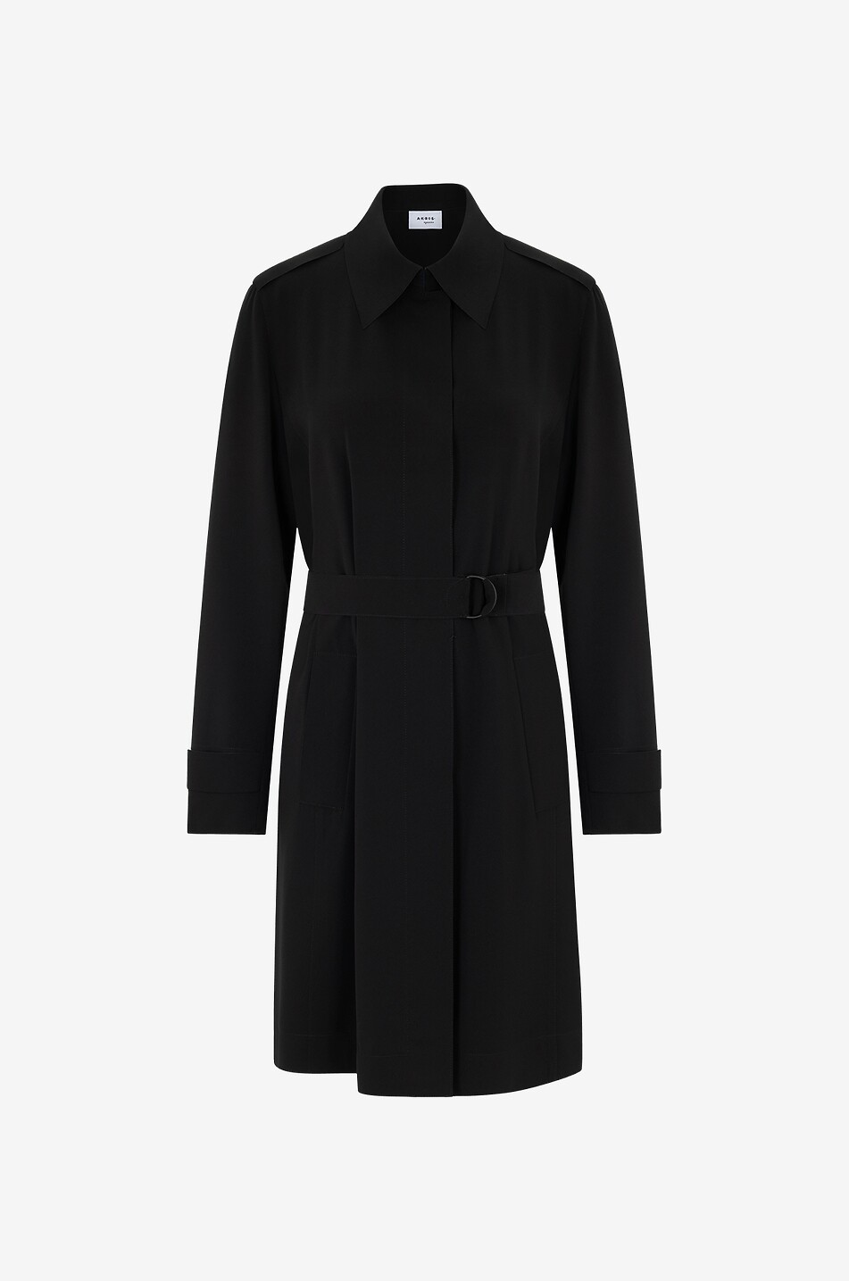 AKRIS PUNTO Leichter Mantel aus Twill Lasercut Damen SCHWARZ 1