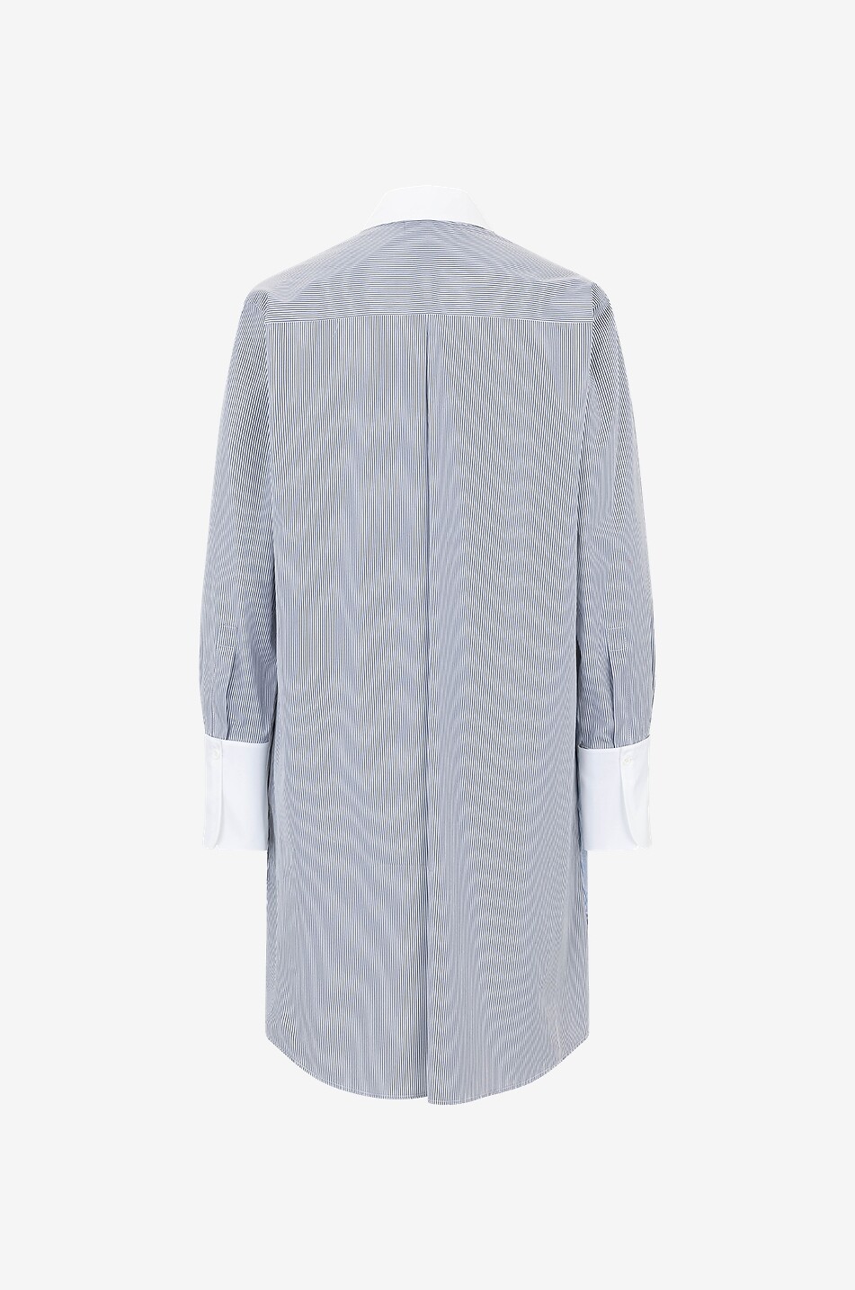Robe tunique courte egerie à broderies en coton bio blanc et bleu Galeries Lafayette | La Redoute
