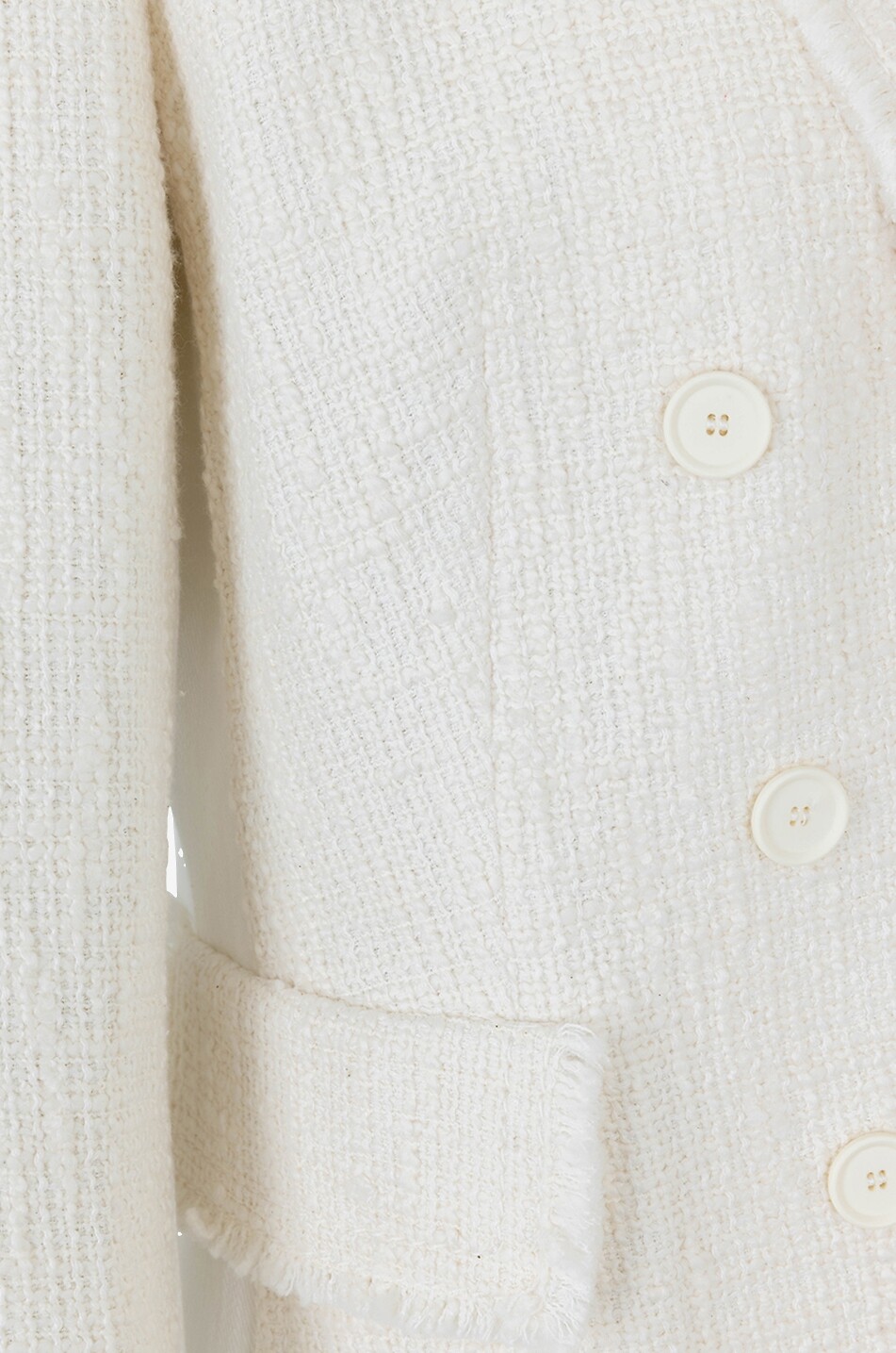 AKRIS PUNTO Zweireihiger Blazer aus Tweed und Denim Damen CREMEFARBEN 3