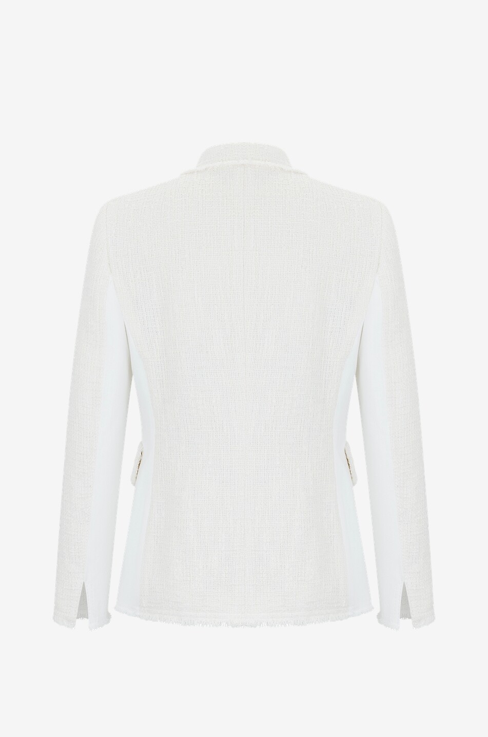 AKRIS PUNTO Zweireihiger Blazer aus Tweed und Denim Damen CREMEFARBEN 2