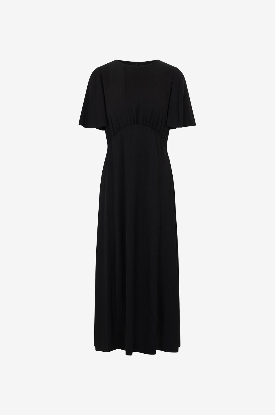 Dot cut-out empire dress in crepe