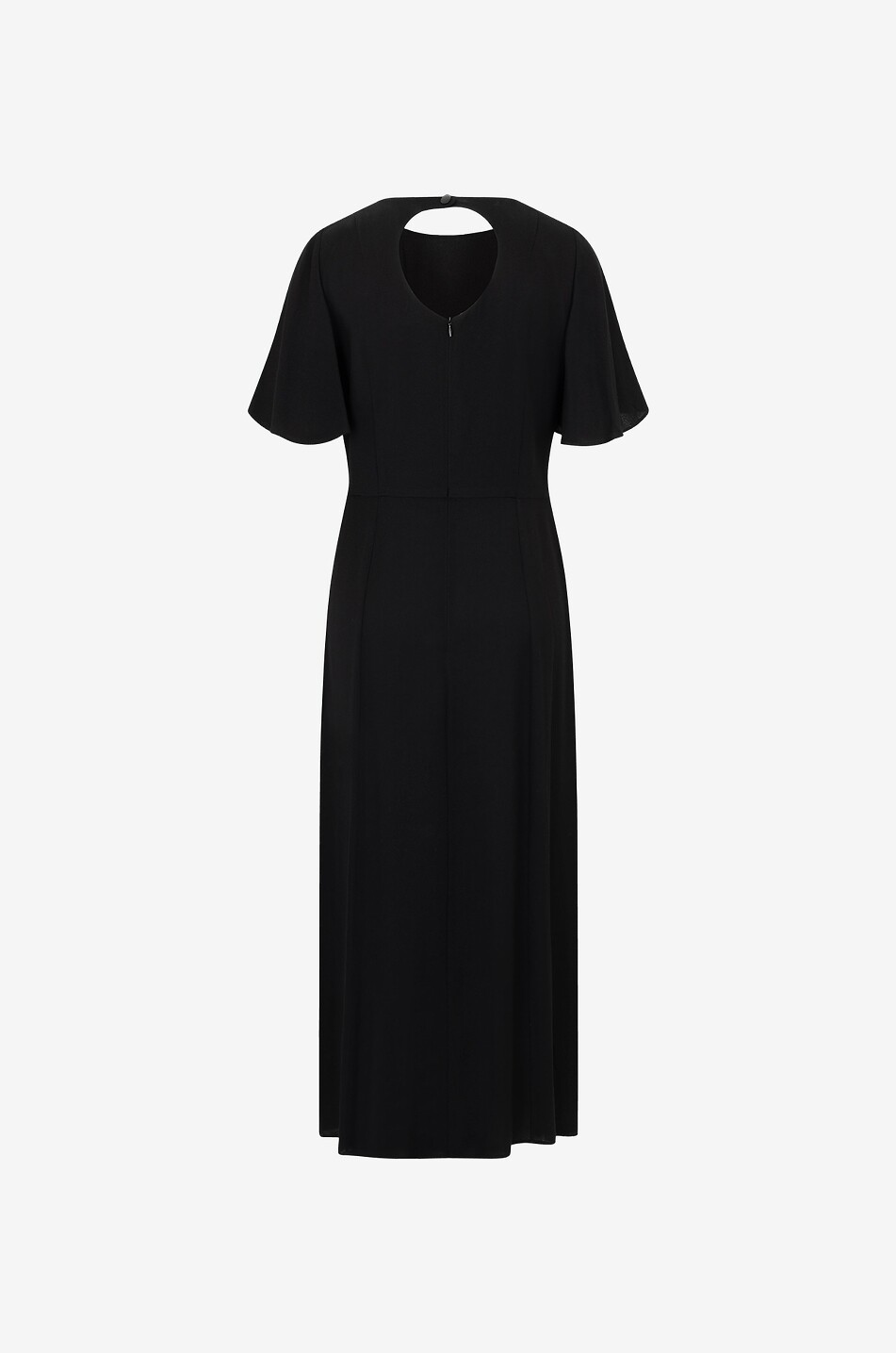 Dot cut-out empire dress in crepe