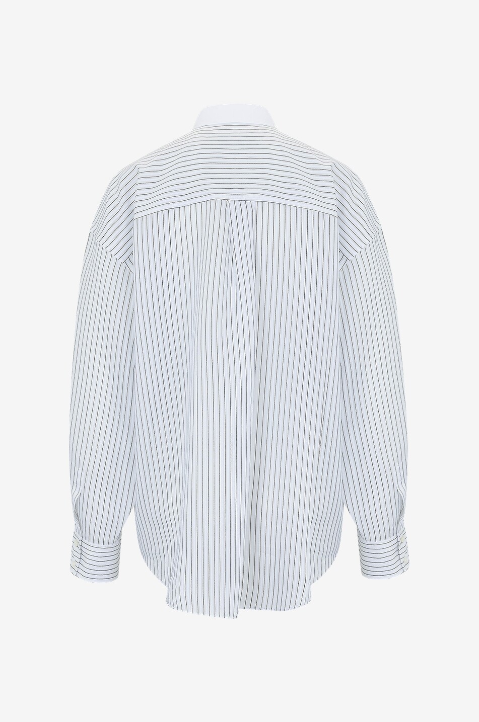 Salvatore Ferregamo Blue White Horizontal Pinstripe Shirt shops - S