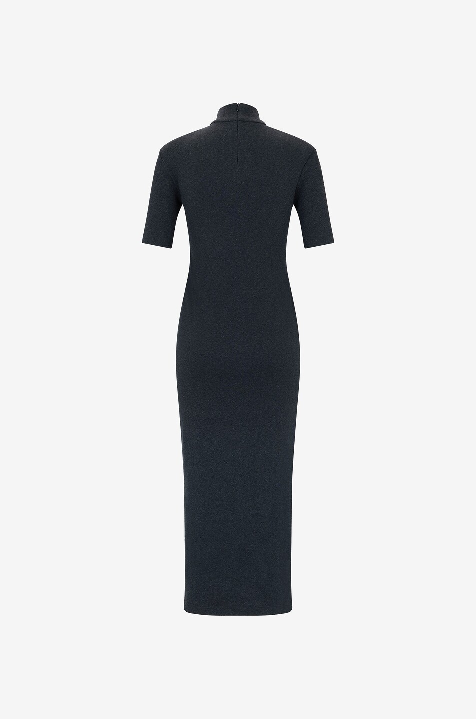 BRUNELLO CUCINELLI Robe midi moulante en maille de coton et cachemire Fantasy Flower Femme GRIS FONCÉ 2