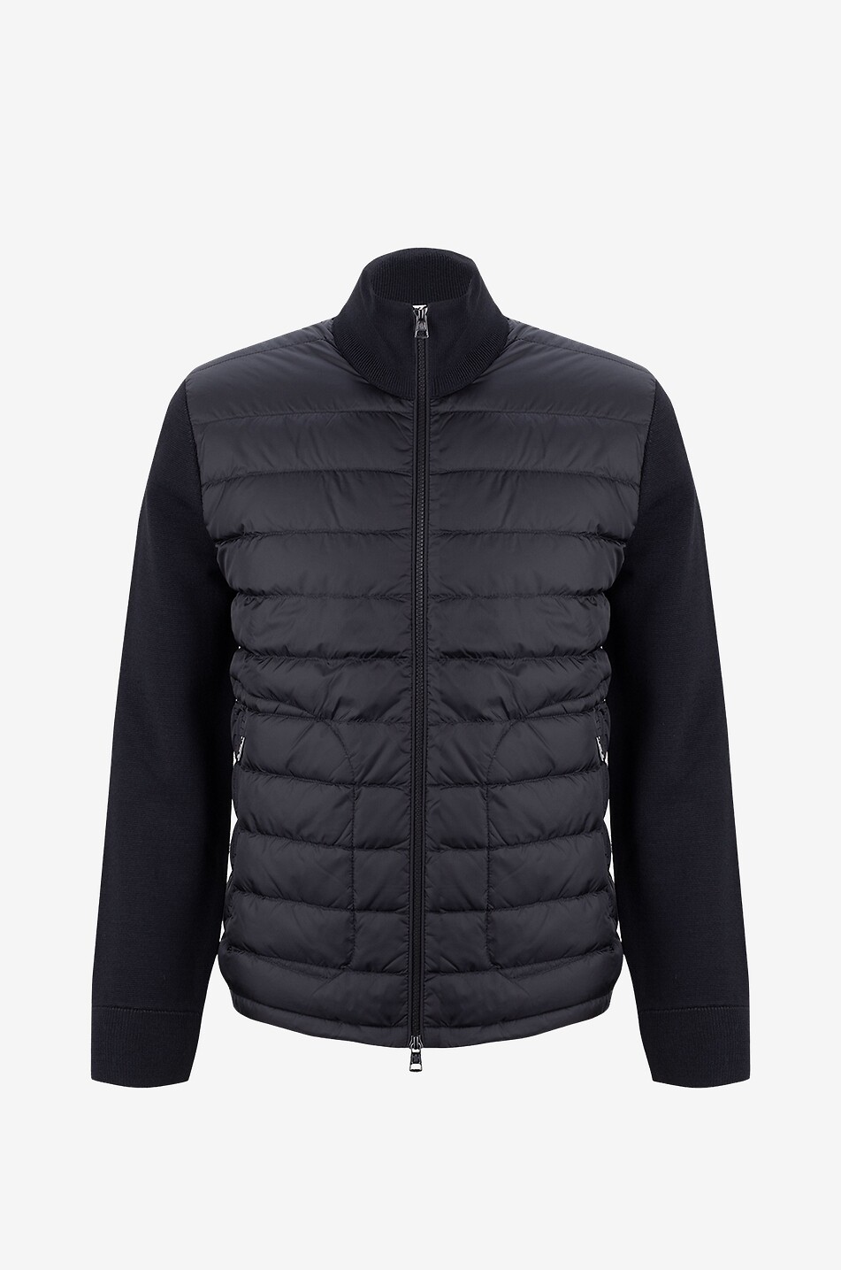 Full zip cardigan with stand up collar in wool and down parts MONCLER Bongenie