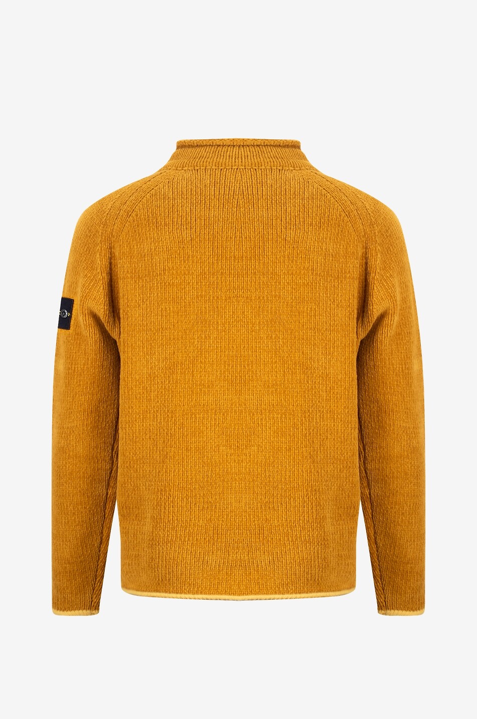 STONE ISLAND Pull ample à manches raglan et col cheminée 557A9 Cotton Chenille Homme JAUNE FONCÉ 2