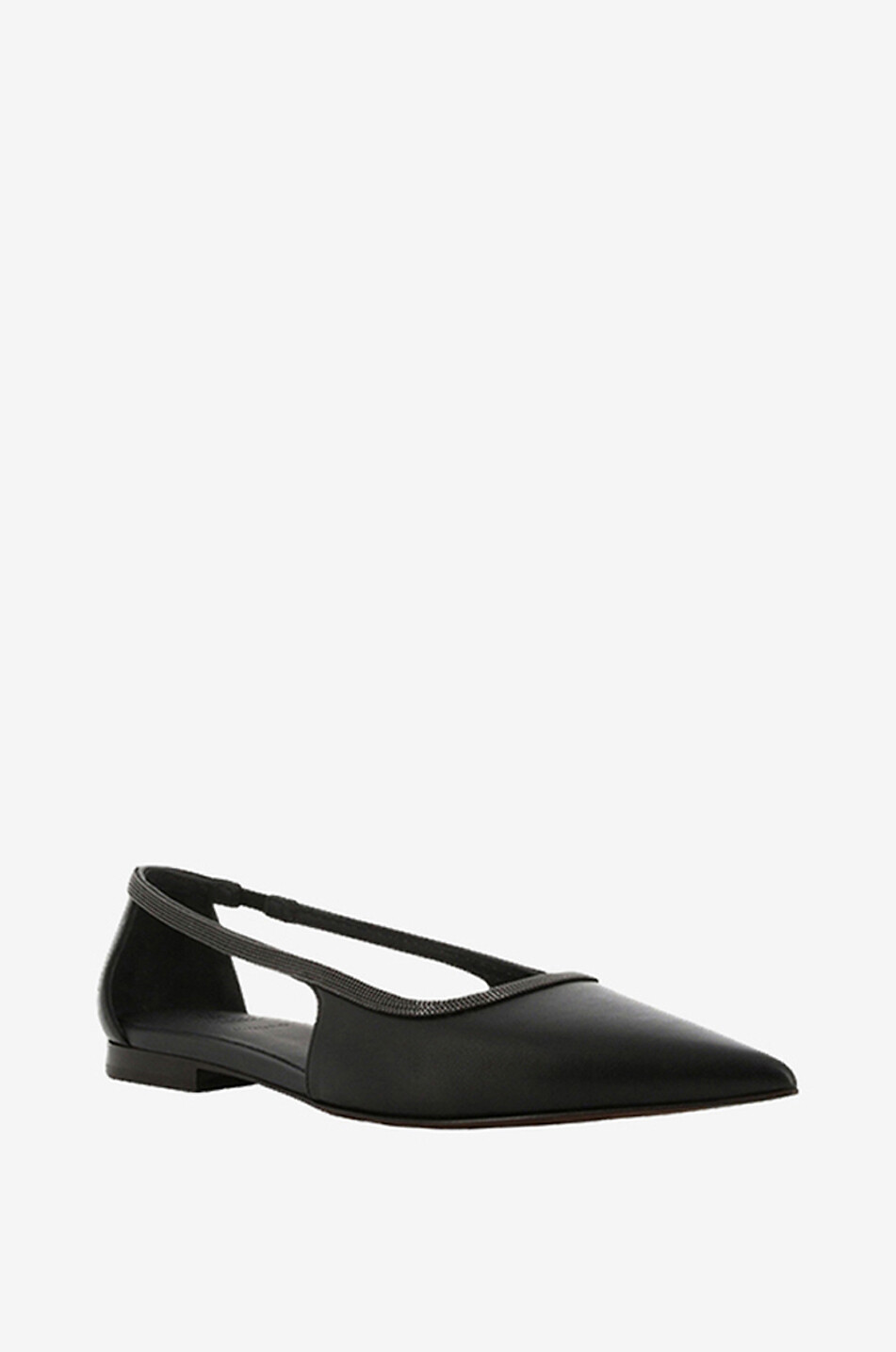 BRUNELLO CUCINELLI Monile pointy-toe semi-open ballet flats Women BLACK 1