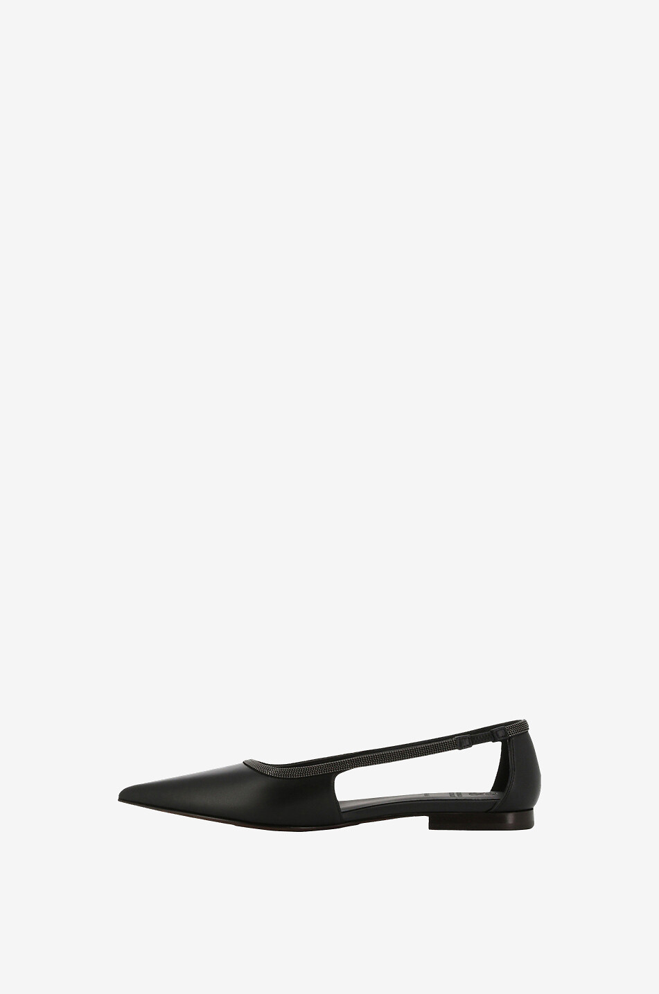 BRUNELLO CUCINELLI Monile pointy-toe semi-open ballet flats Women BLACK 3