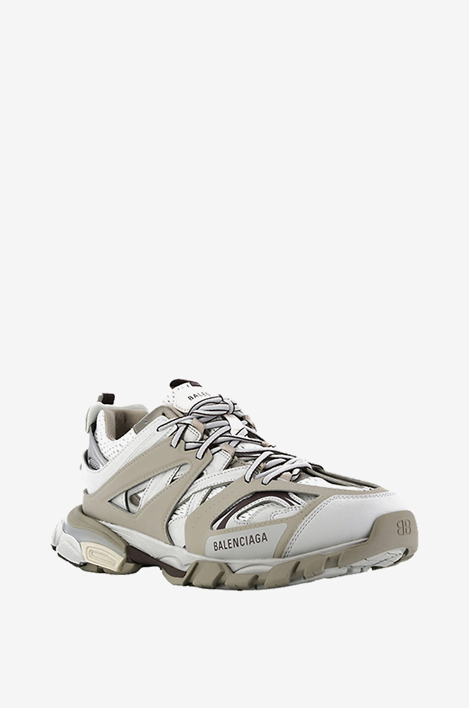 BALENCIAGA Baskets basses à lacets en mesh dégradé à détail métallisé Track Homme GRIS CLAIR 1