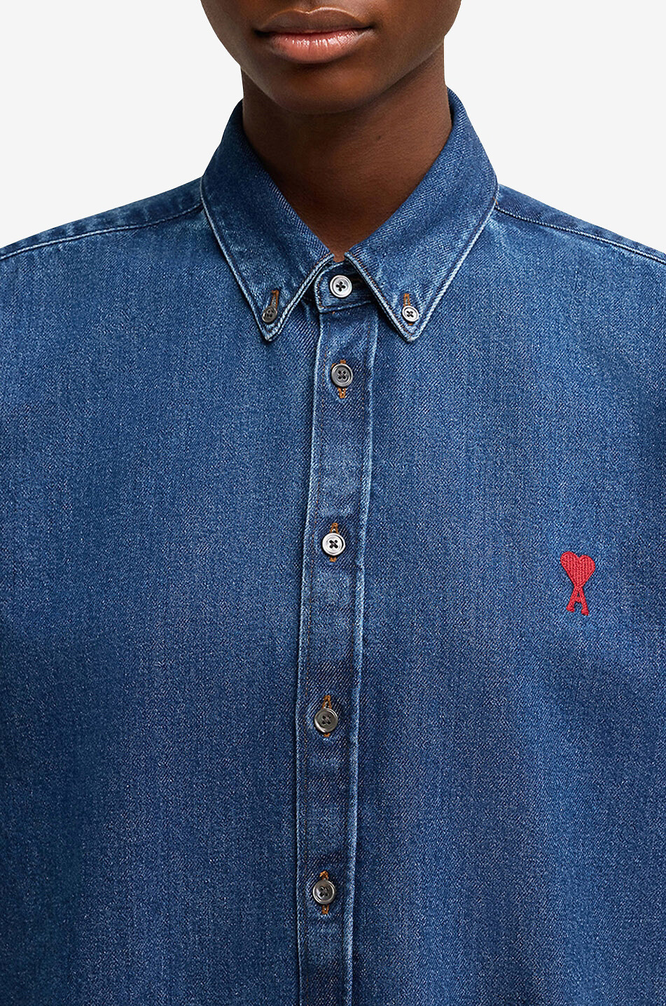AMI Ami de Coeur denim long-sleeved shirt Women BLUE 6