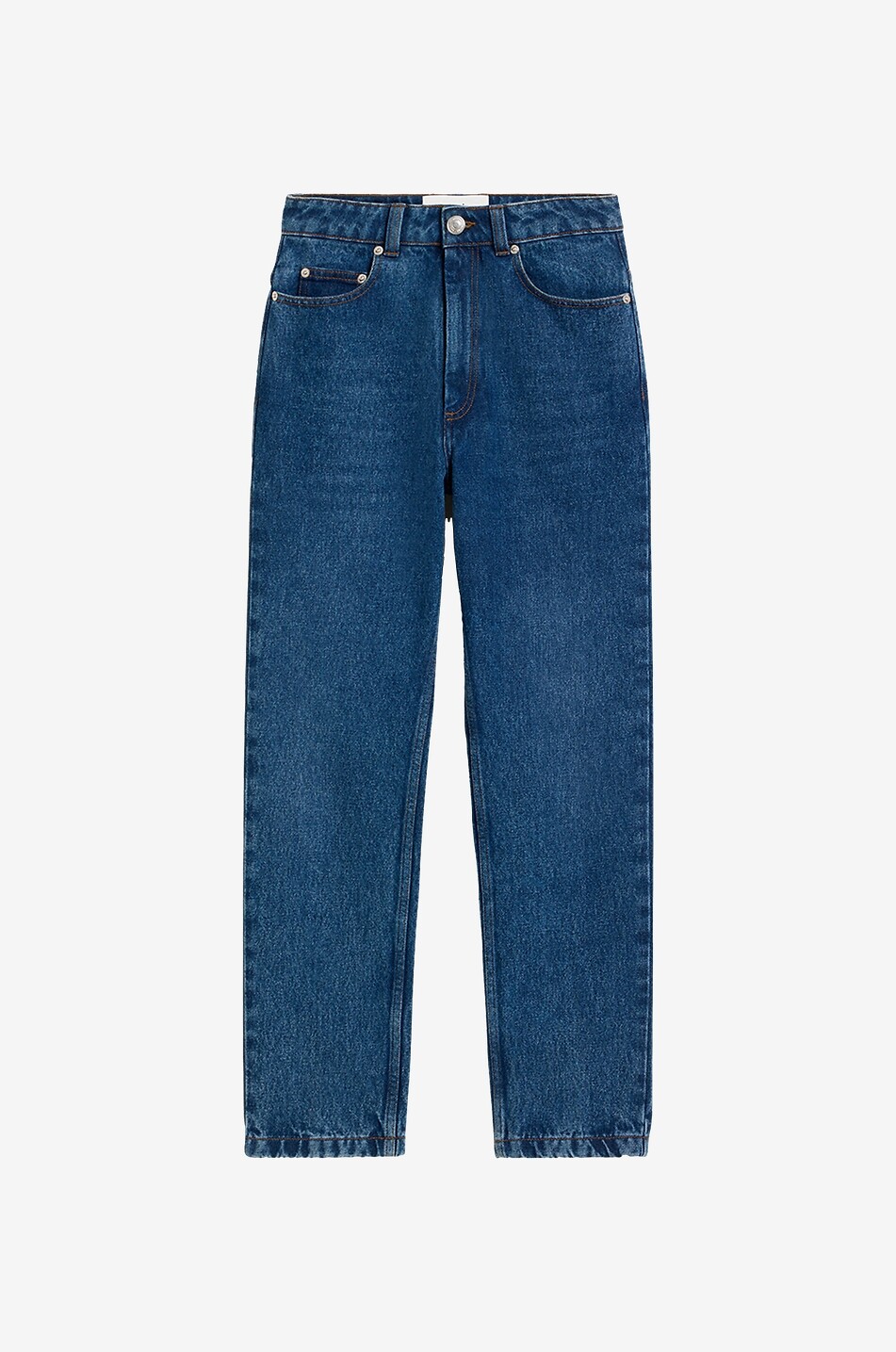 Jean droit raccourci taille hauteen coton