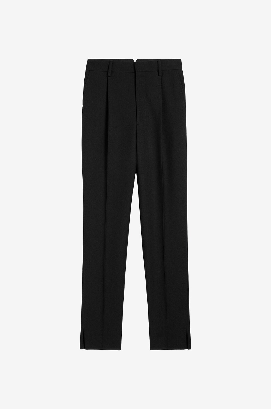 Tapered virgin wool trousers with waistband tucks