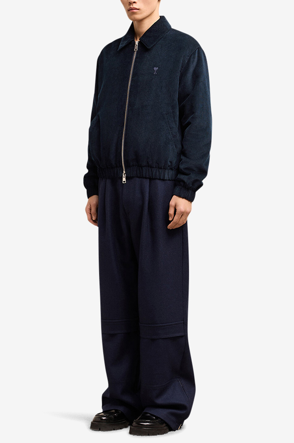 AMI Ami de Coeur corduroy bomber jacket Men DARK BLUE 3