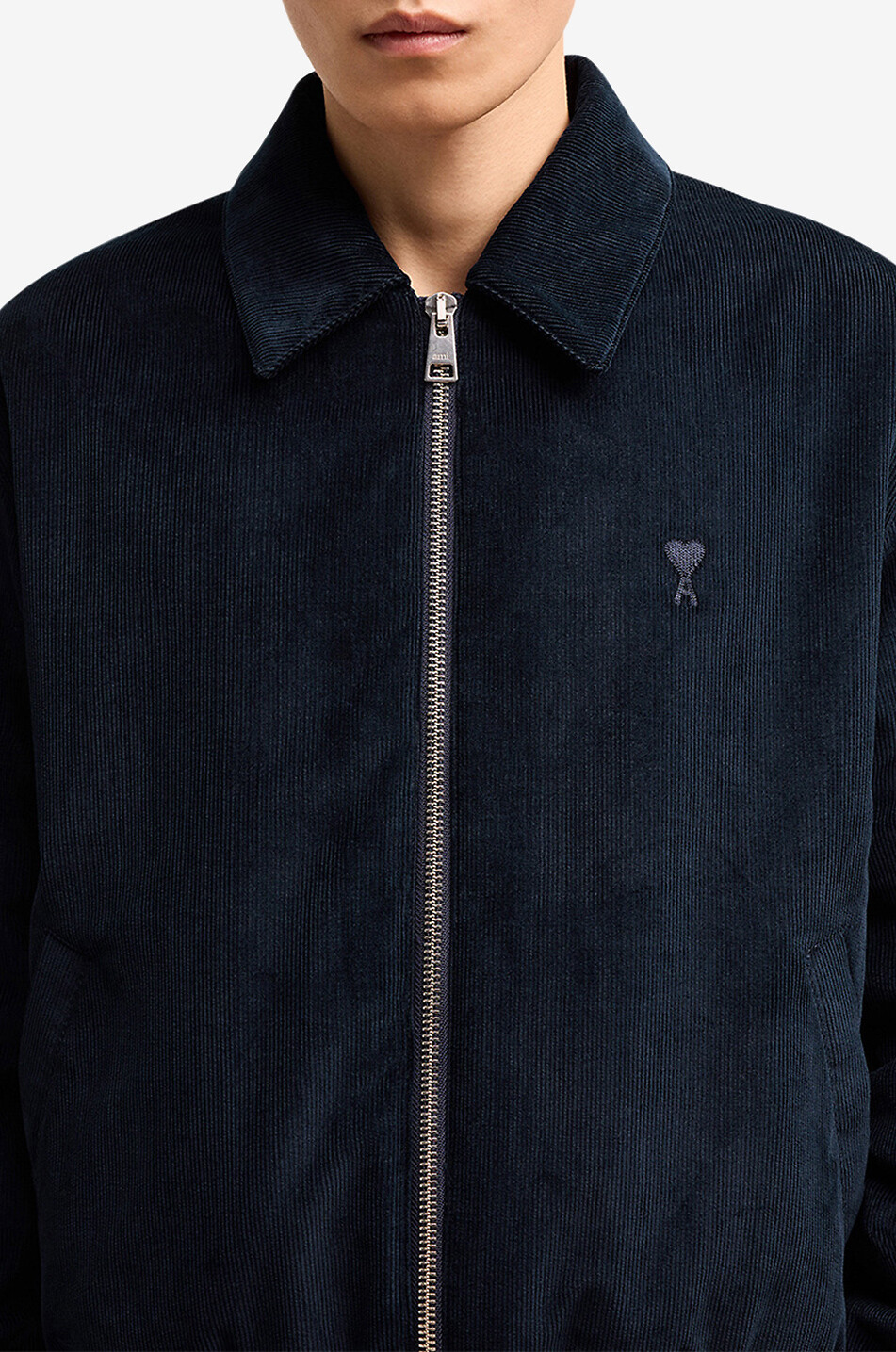 AMI Ami de Coeur corduroy bomber jacket Men DARK BLUE 6