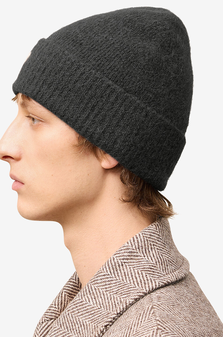 AMI Ami de Coeur alpaca wool beanie Men DARK GREY 4