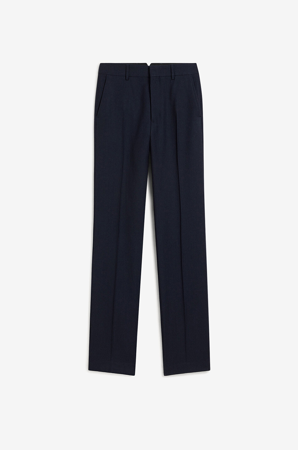 Virgin wool straight-leg trousers