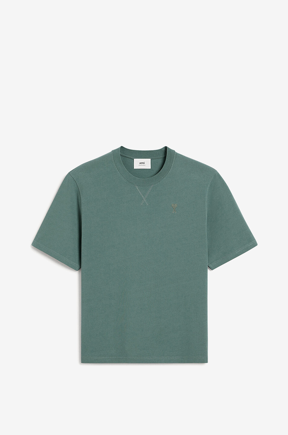 AMI Ami de Coeur cotton short-sleeved T-shirt Men GREEN 1