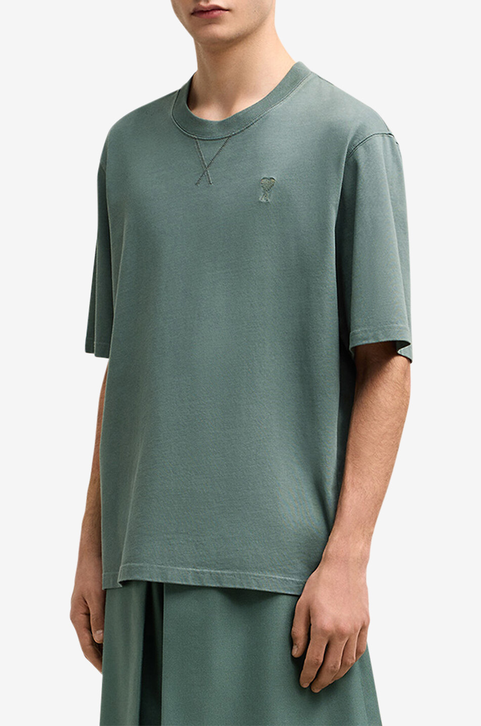 AMI Ami de Coeur cotton short-sleeved T-shirt Men GREEN 4