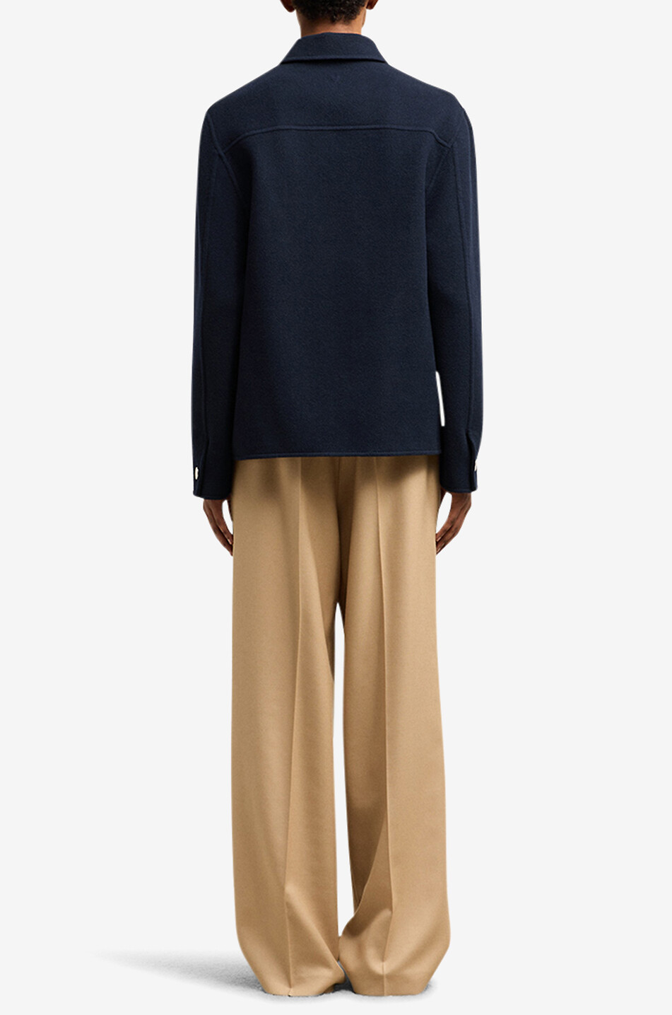 AMI Vareuse en laine et cachemire semi-zippée Homme BLEU FONCE 4