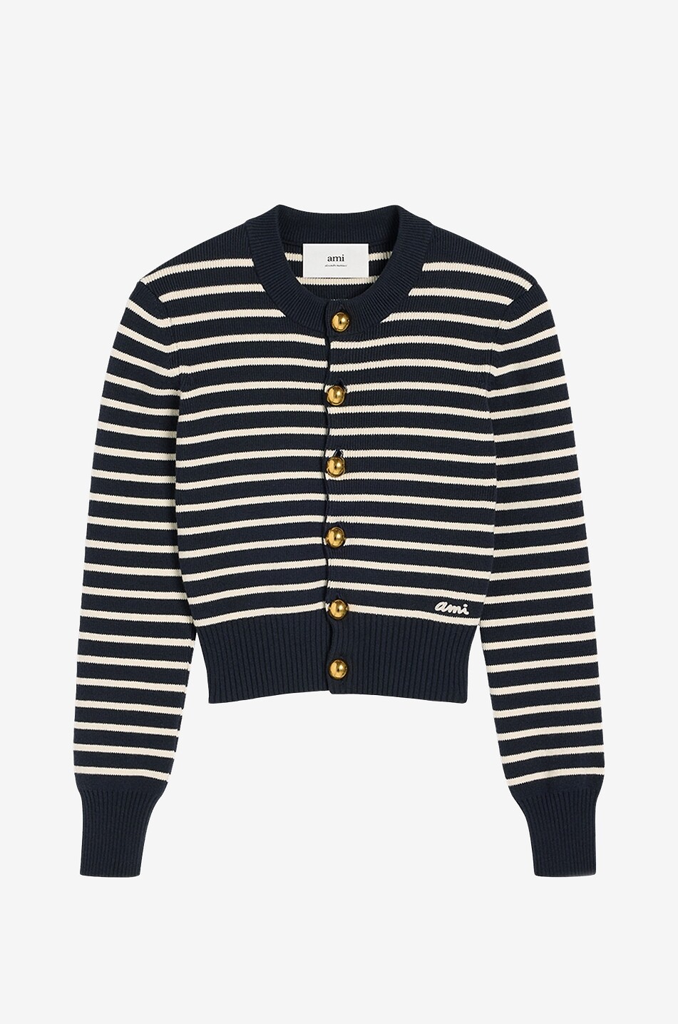 L'AGENCE Ivory And Midnight outlet Korin Button-Up Striped Cardigan