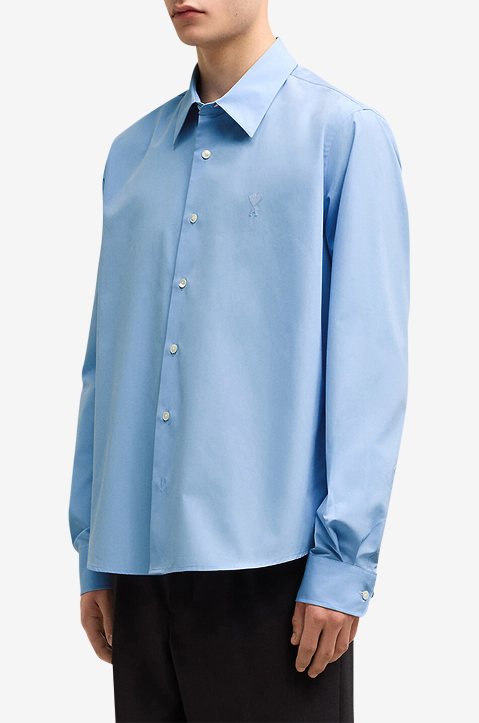 AMI Langärmeliges Hemd aus Baumwolle Ami de Coeur Herren HELLBLAU 3