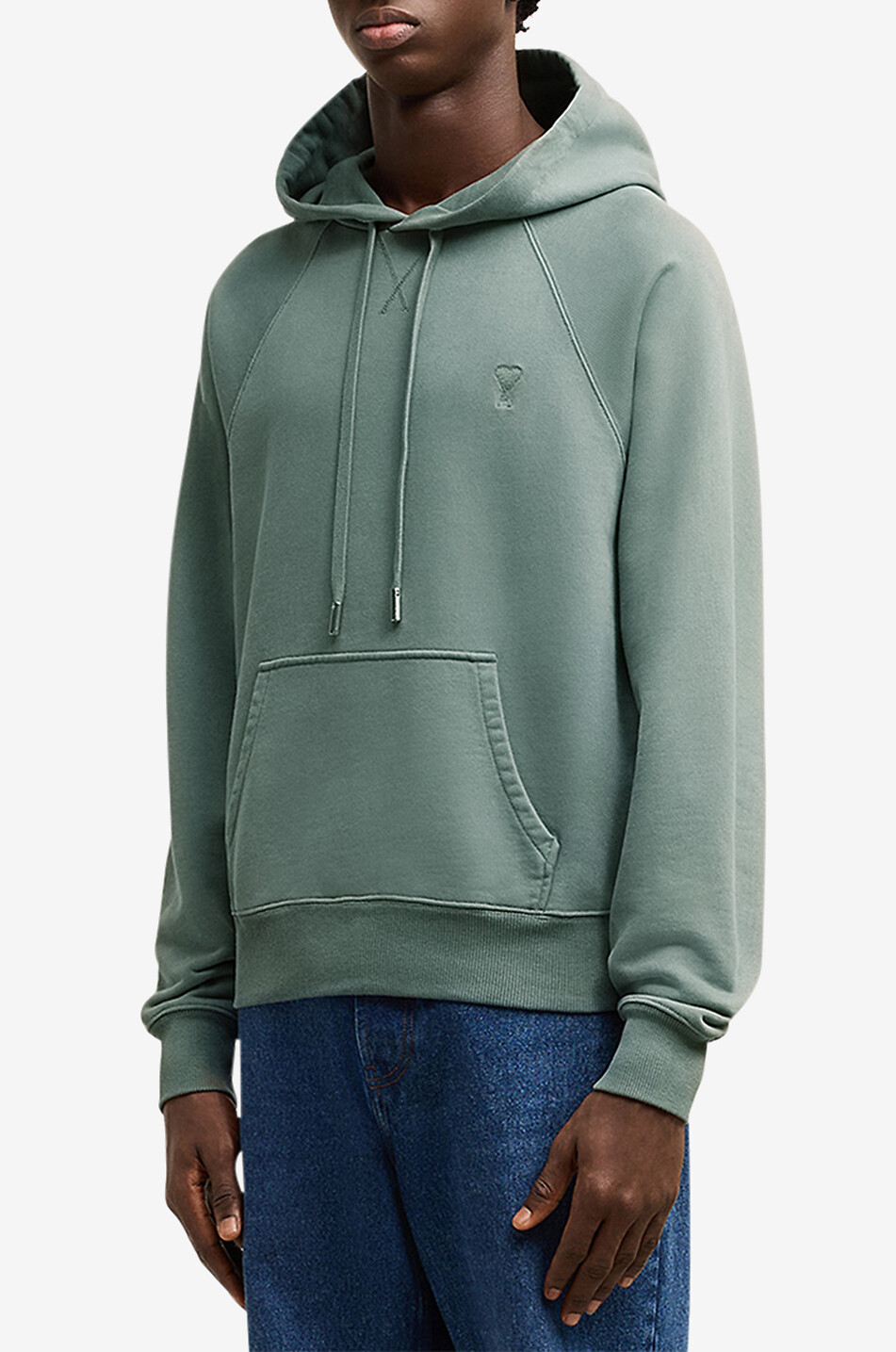 Ami Alexandre Mattiussi Hooded Sweatshirt Grey and deals Green Small