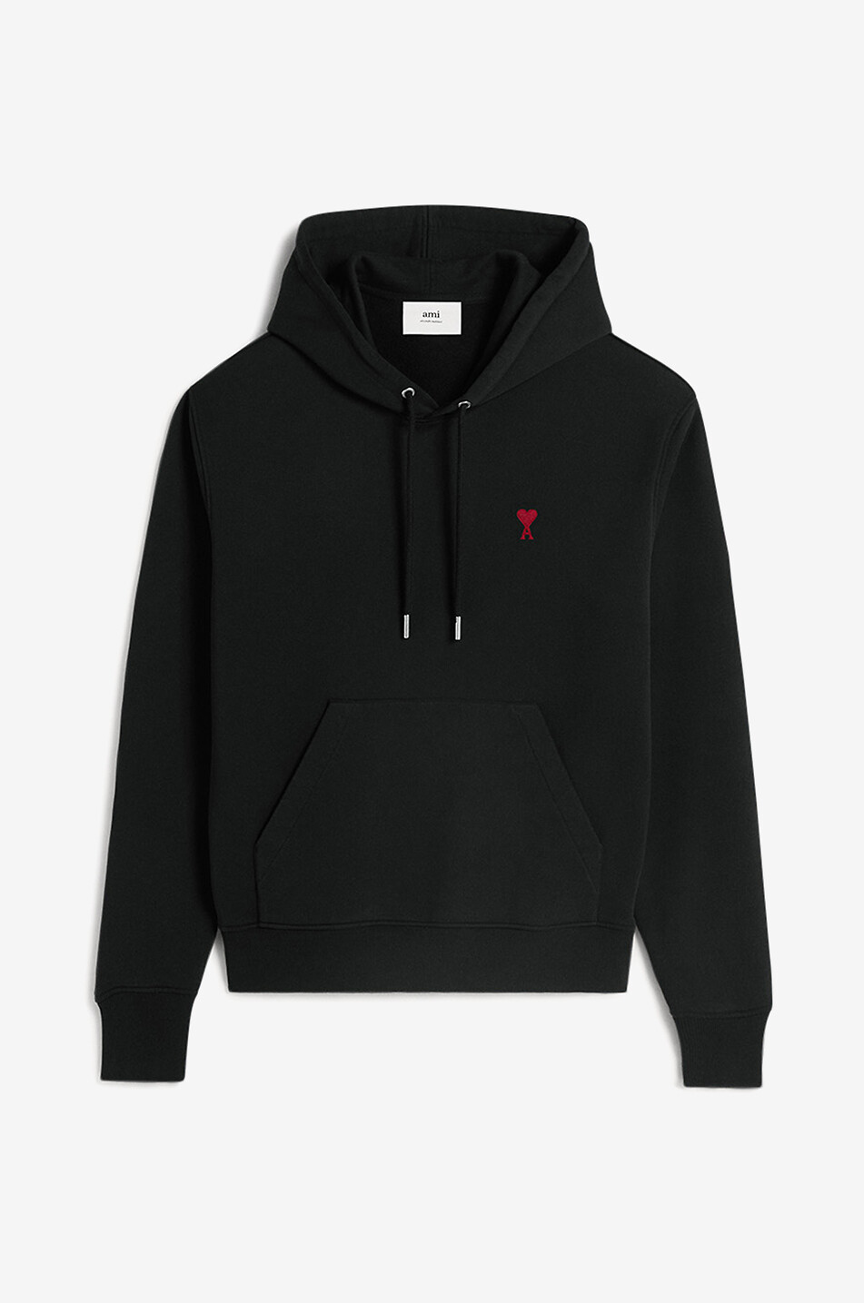 AMI Ami de Coeur cotton hooded sweatshirt Men BLACK 1