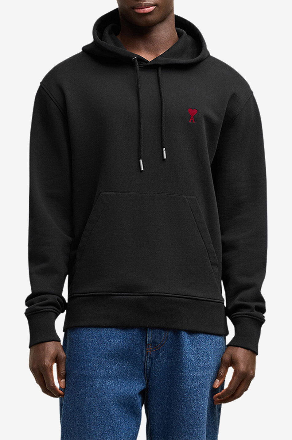 AMI Ami de Coeur cotton hooded sweatshirt Men BLACK 3