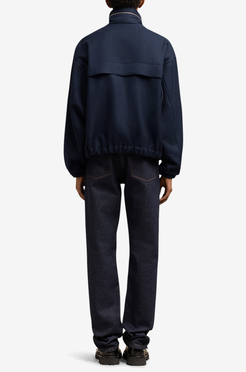 AMI Veste coupe-vent en laine vierge ami Homme BLEU FONCE 4