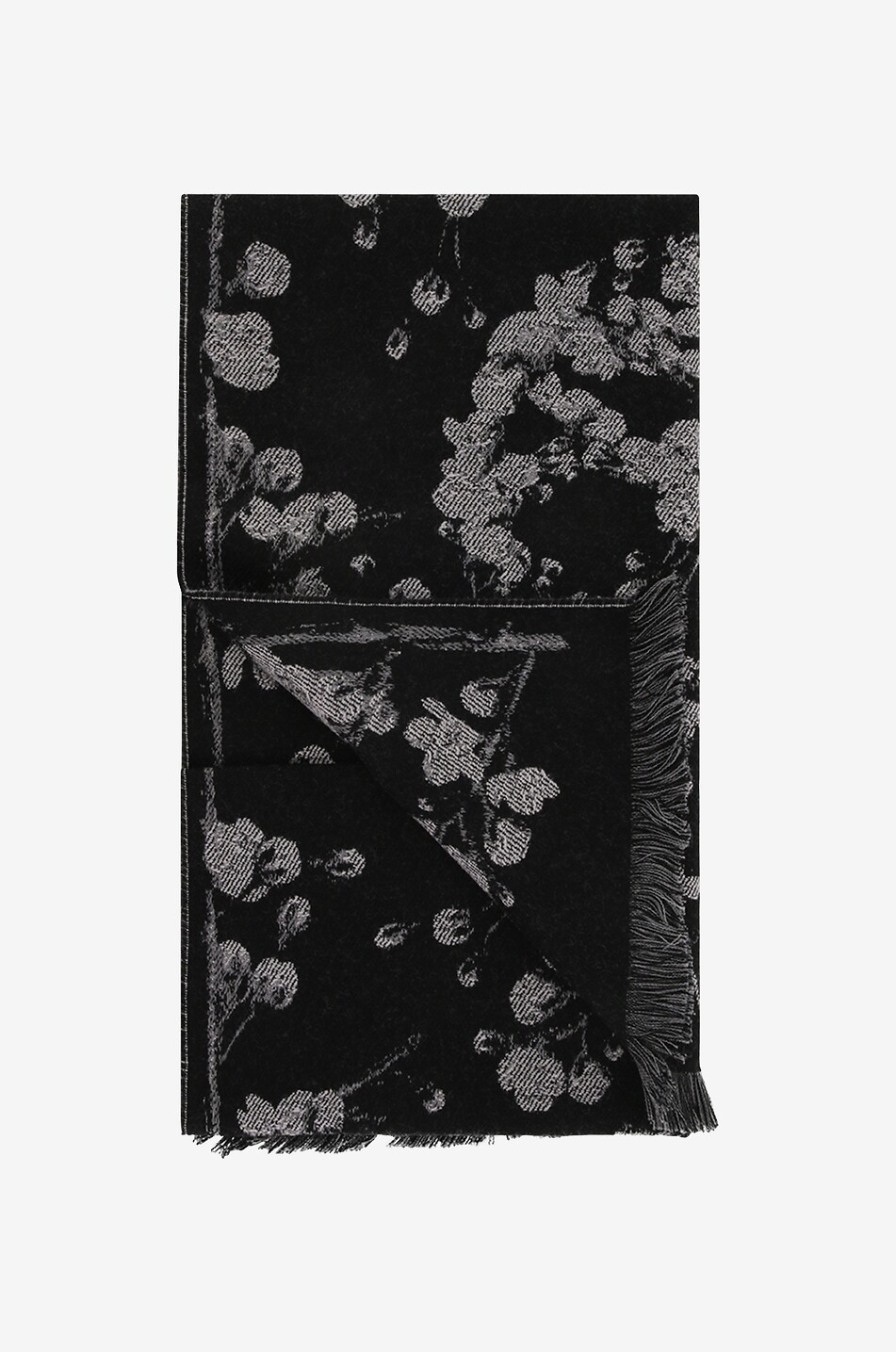 ALEXANDER McQUEEN Écharpe jacquard tissée en laine Blossom Skull Femme NOIR 2
