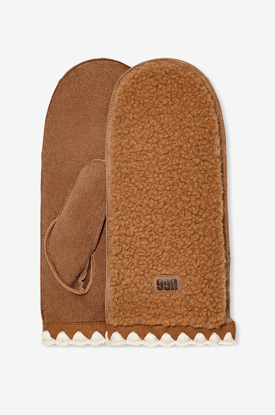 UGG Moufles à festons en UGGfluff Femme MARRON 1