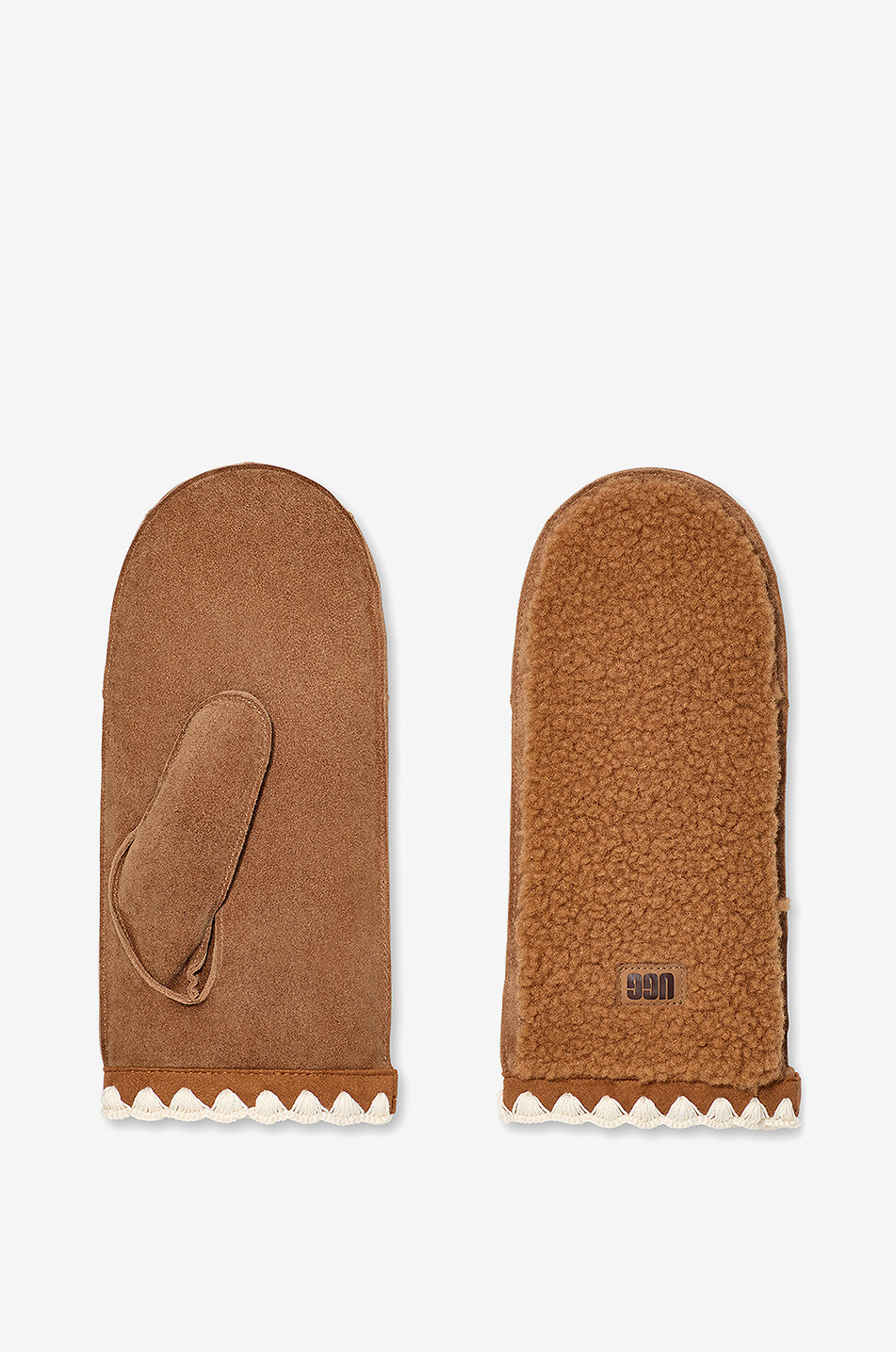 UGG Moufles à festons en UGGfluff Femme MARRON 2
