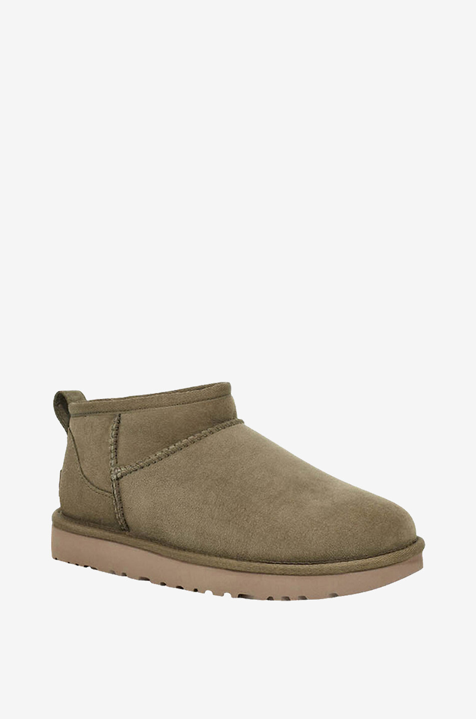 UGG Bottines en daim et peau lainée W Classic Ultra Mini Femme KAKI 1