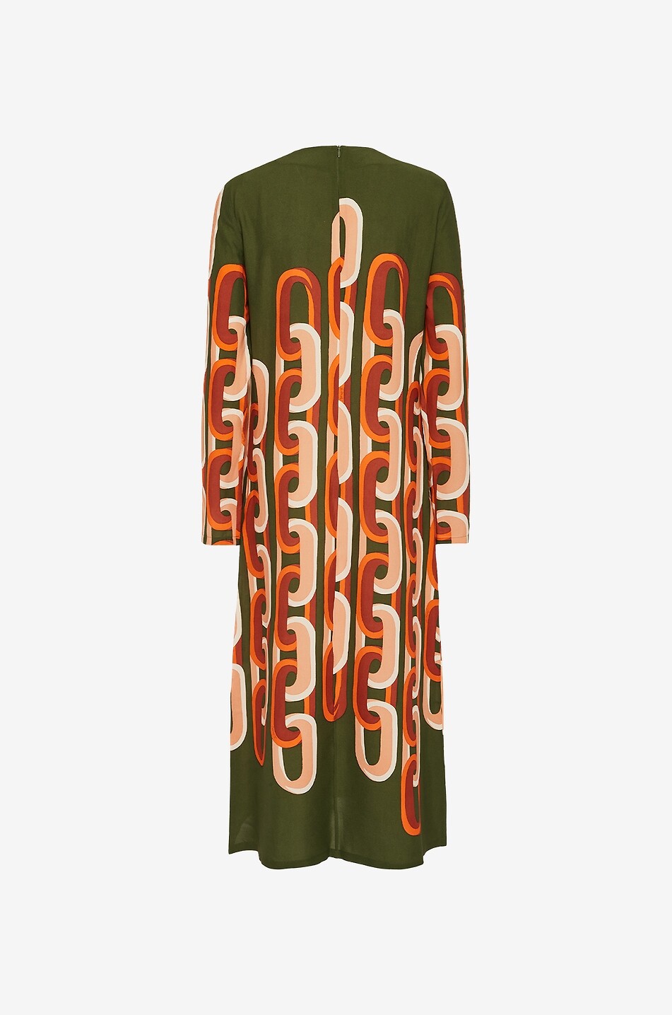 LA DOUBLEJ Robe midi en crêpe imprimée Midi Swing Prometheus Placée Femme MULTICOLORE 2