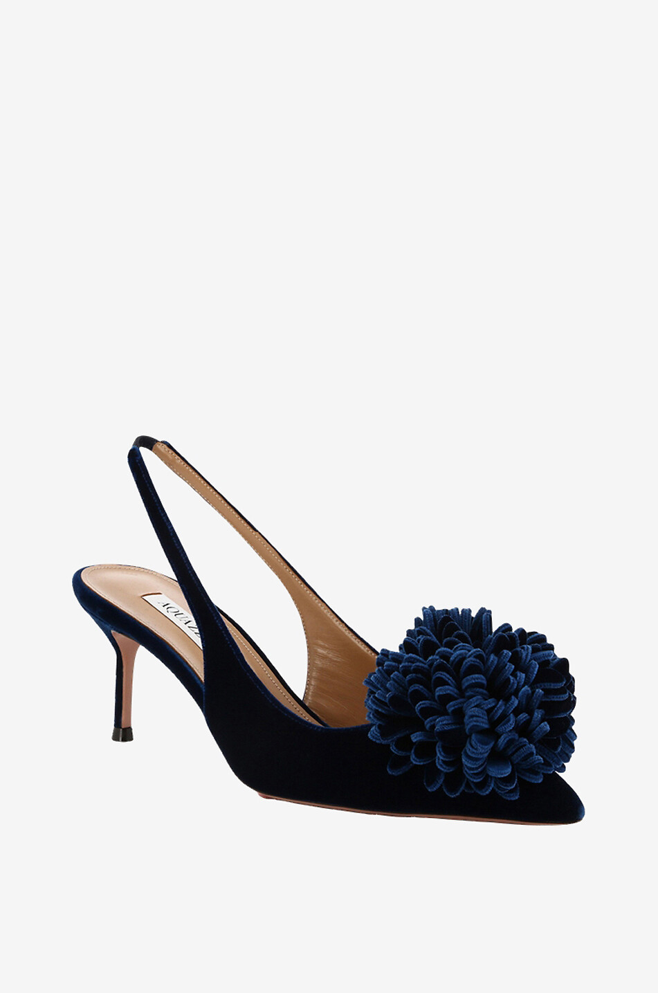 Slingback-Pumps aus Samt mit Pompon Couturier Sling 65
