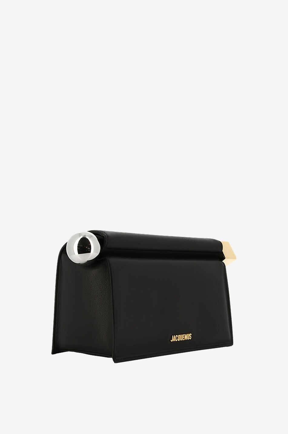 JACQUEMUS Pochette en cuir nappa La Pochette Rond Carré Femme NOIR 2