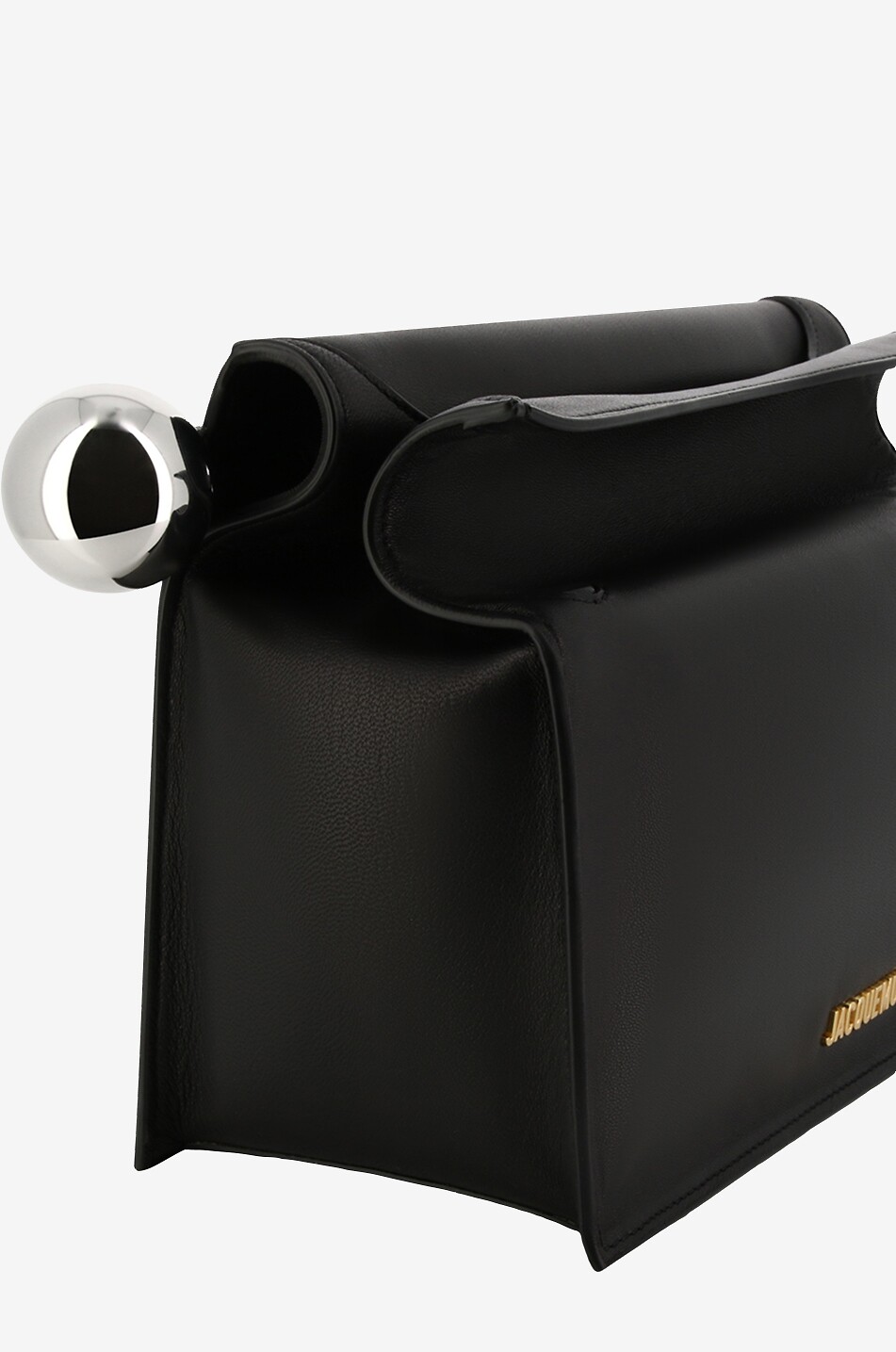 JACQUEMUS Pochette en cuir nappa La Pochette Rond Carré Femme NOIR 5