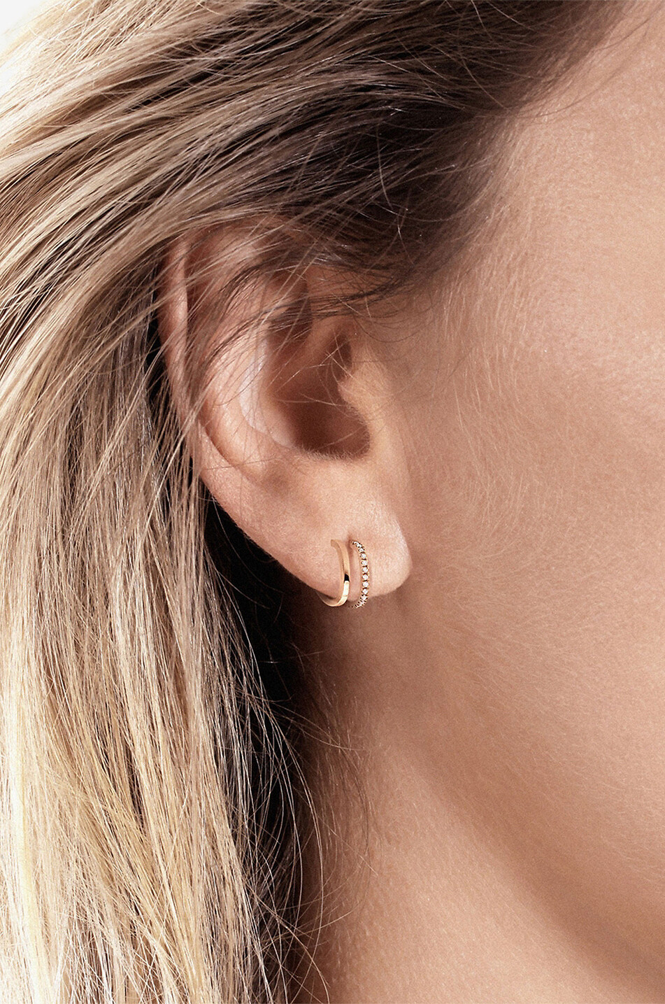 VANRYCKE Boucle d'oreille droite en or rose et diamants Charlie Femme ROSE 2
