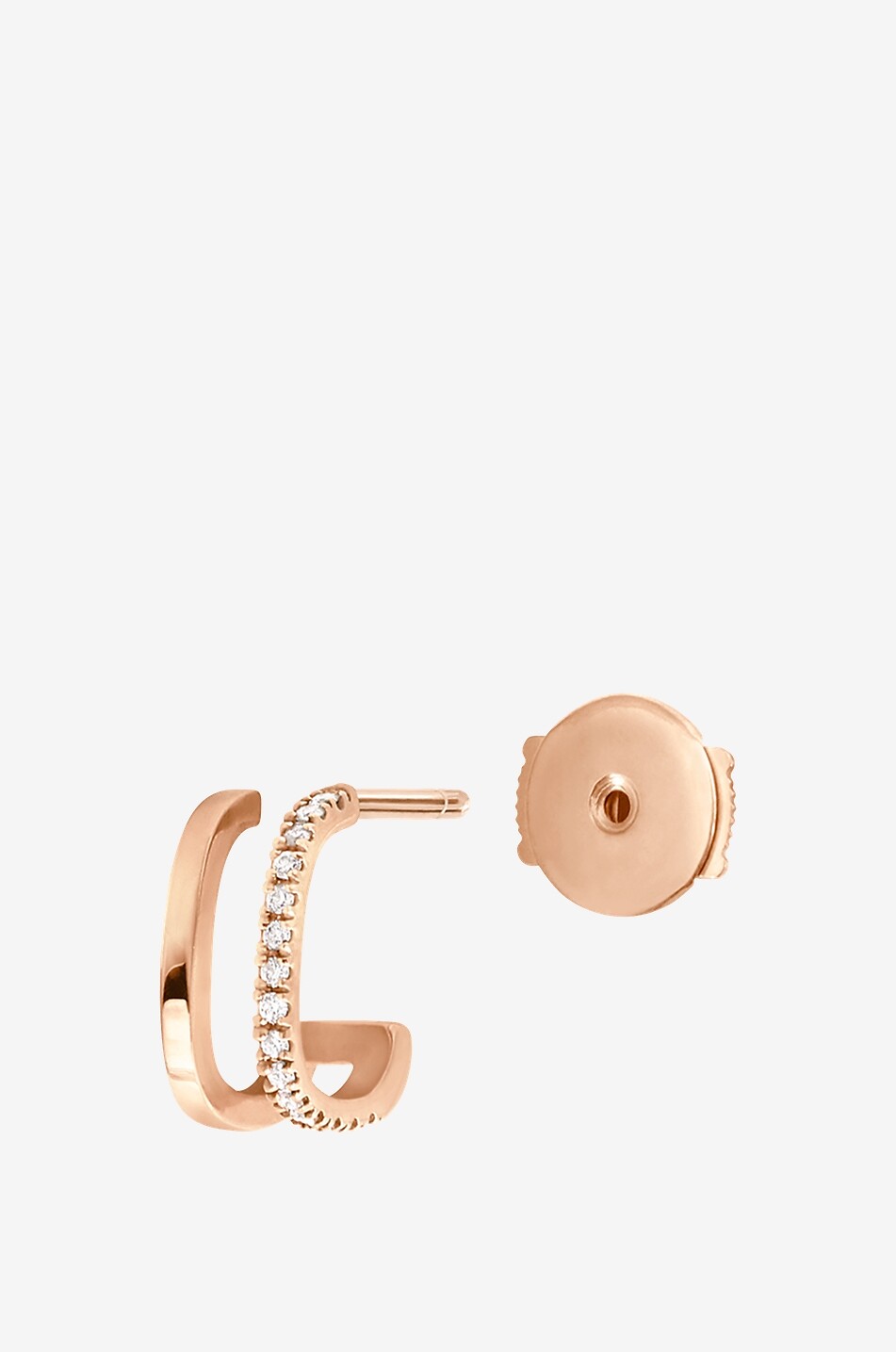 VANRYCKE Boucle d'oreille droite en or rose et diamants Charlie Femme ROSE 3
