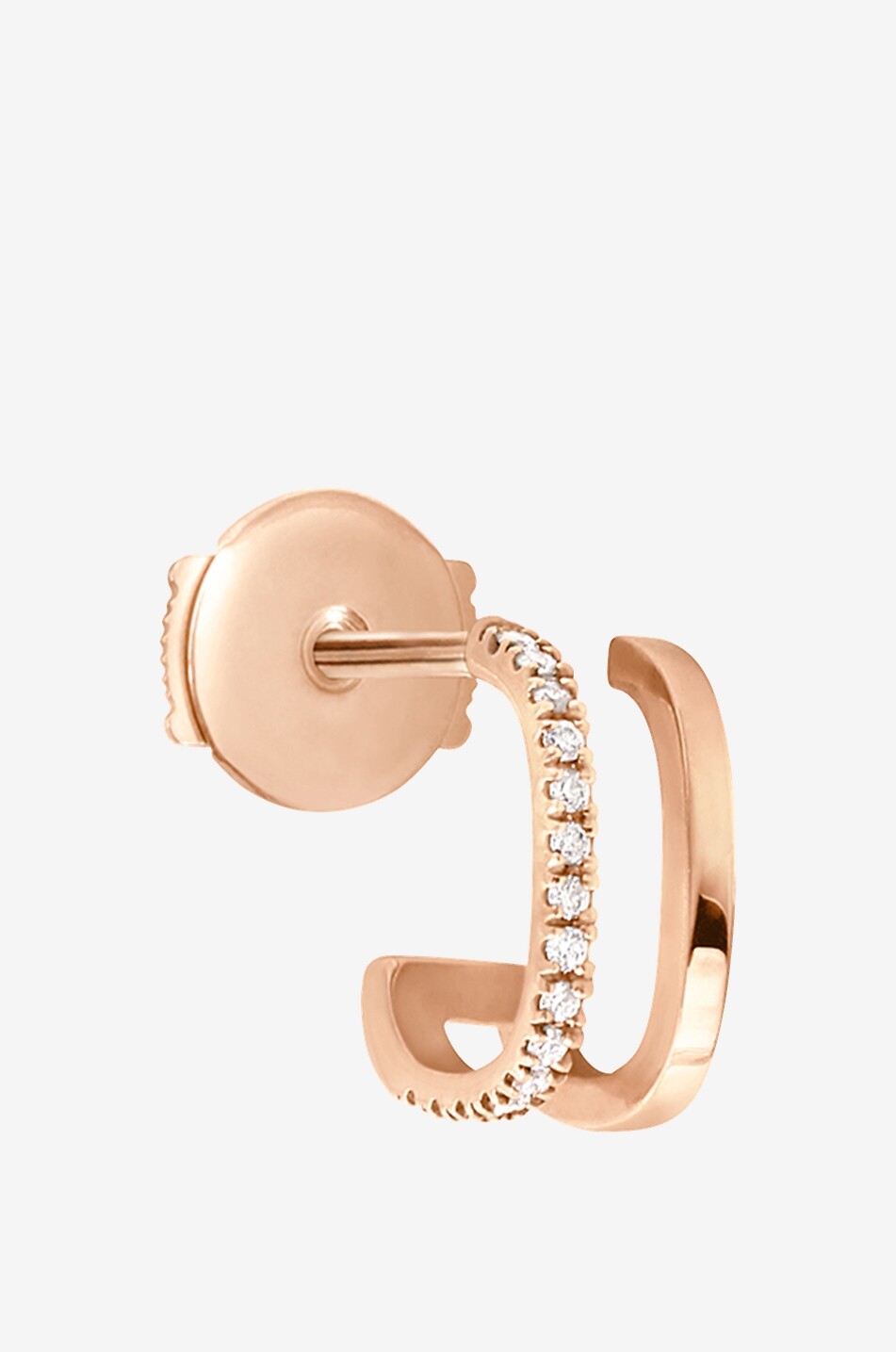 Boucle d'oreille gauche en or rose et diamants Charlie