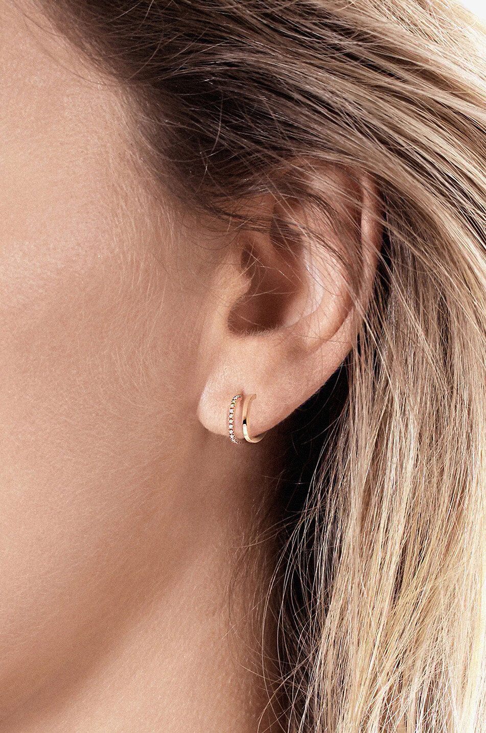 VANRYCKE Boucle d'oreille gauche en or rose et diamants Charlie Femme ROSE 2