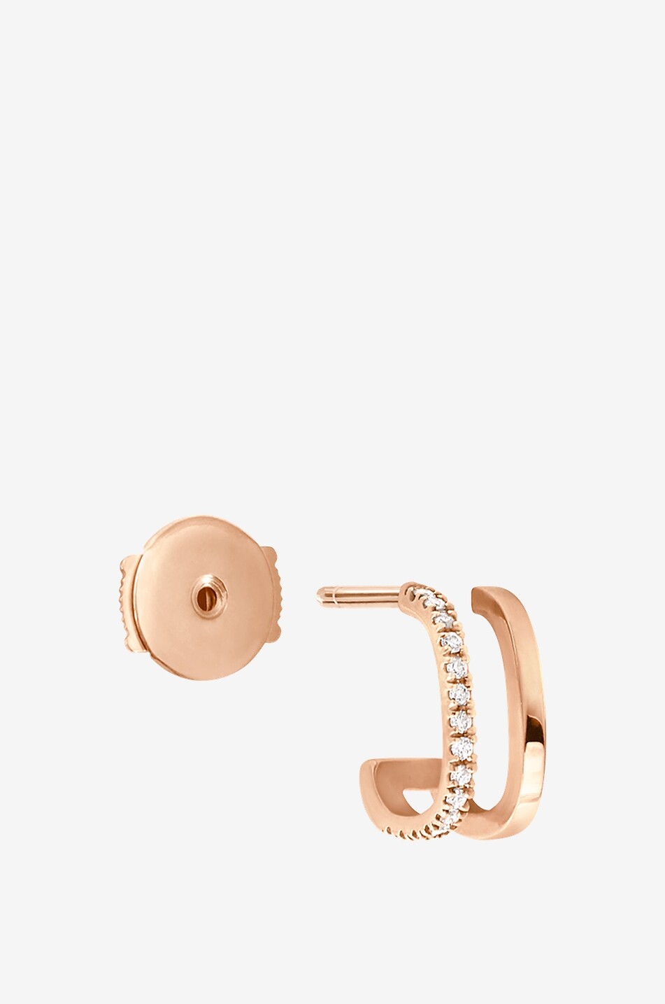 VANRYCKE Boucle d'oreille gauche en or rose et diamants Charlie Femme ROSE 3