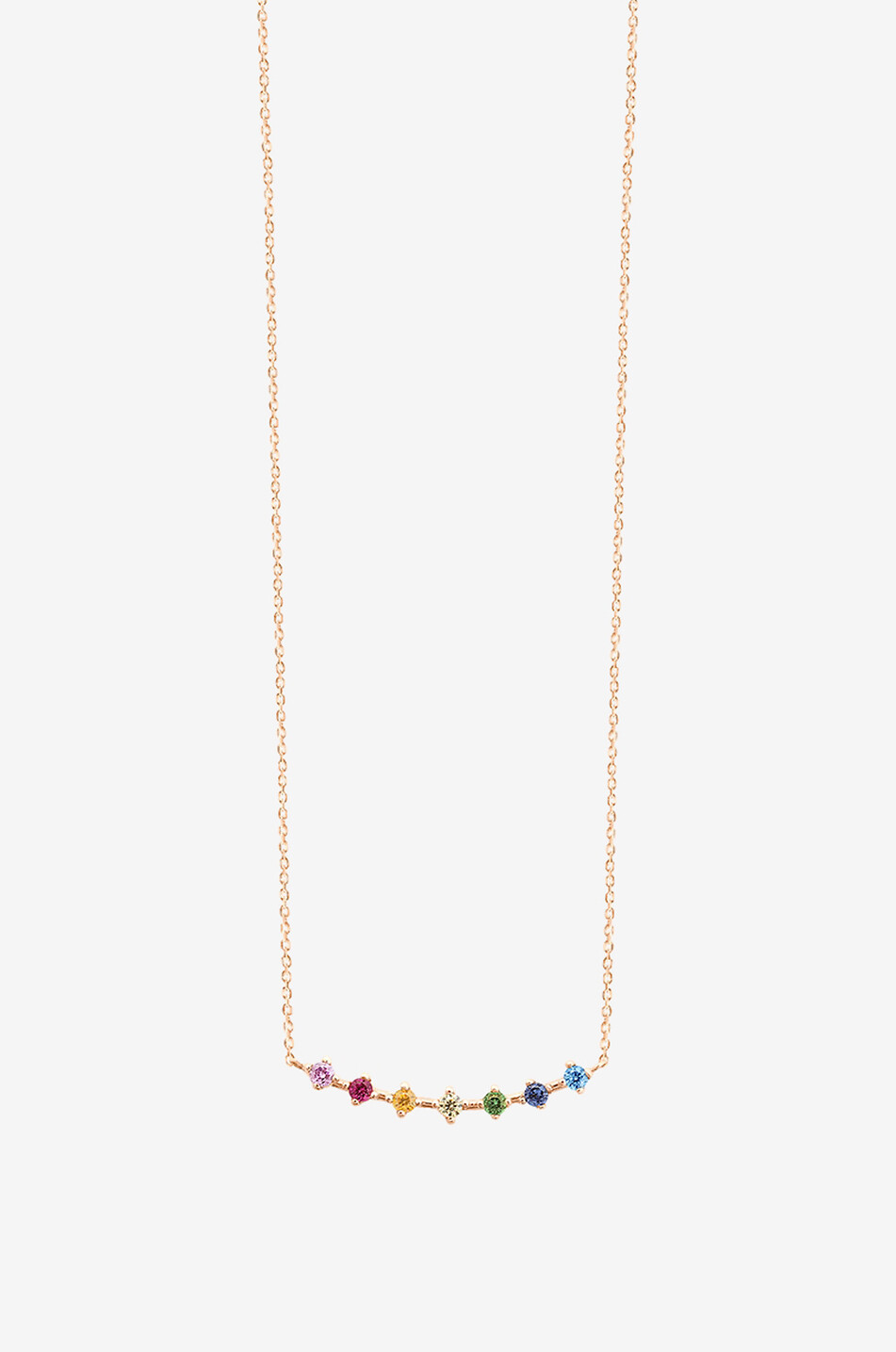 VANRYCKE Roségoldhalskette mit Saphiren und Tsavorit Stardust Rainbow Damen ROSA 1