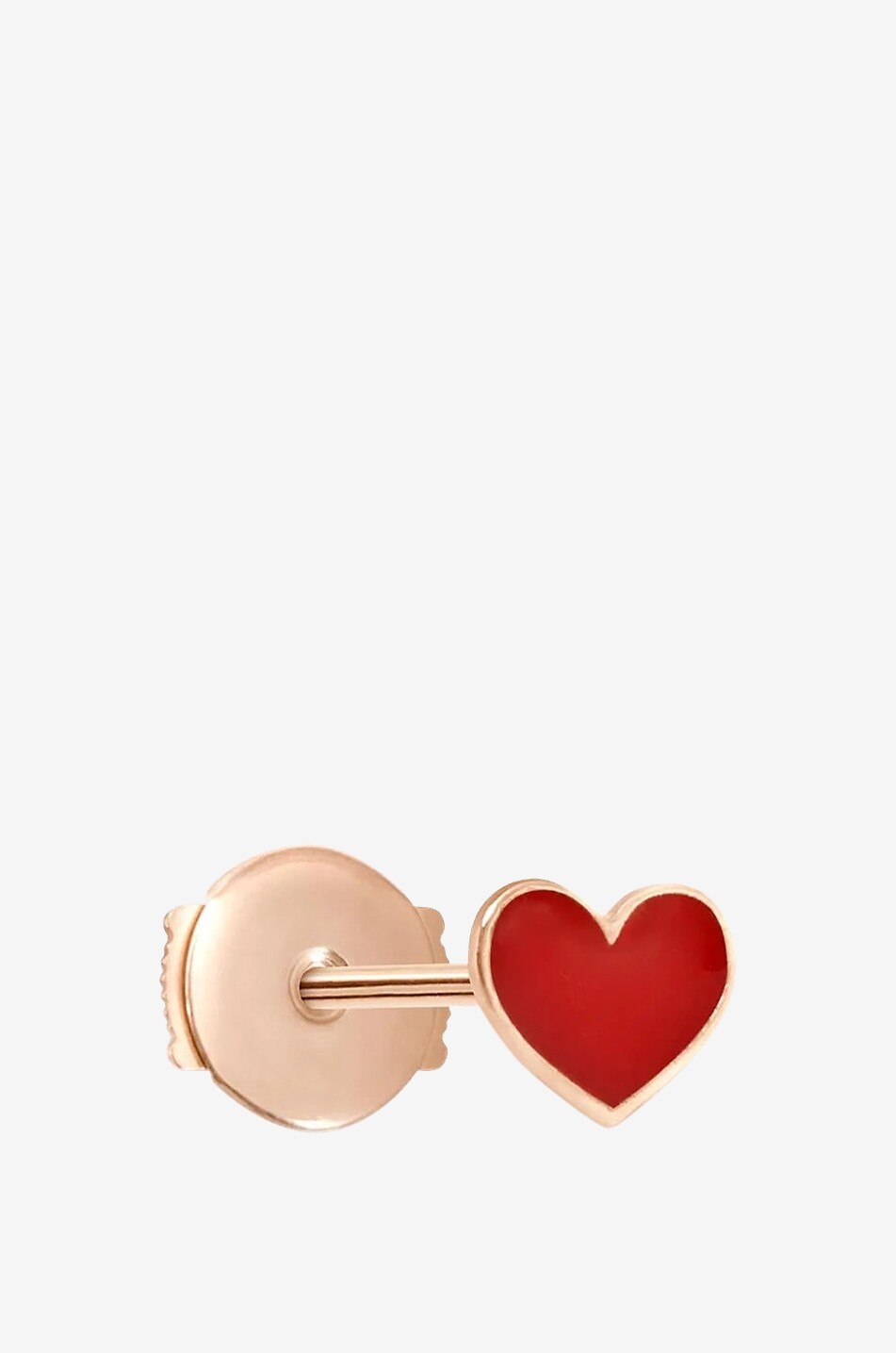 Einzelner emaillierter Roségold-Ohrstecker Emoji Coeur