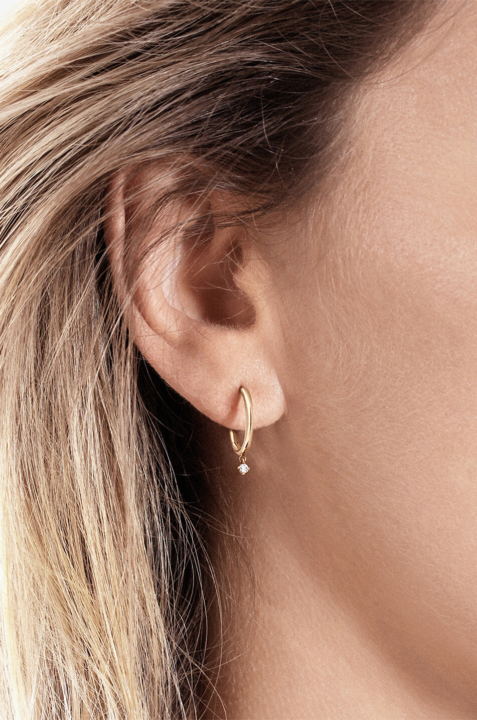 VANRYCKE Einzelne Roségold-Creole mit Diamant Stardust M Damen ROSA 2