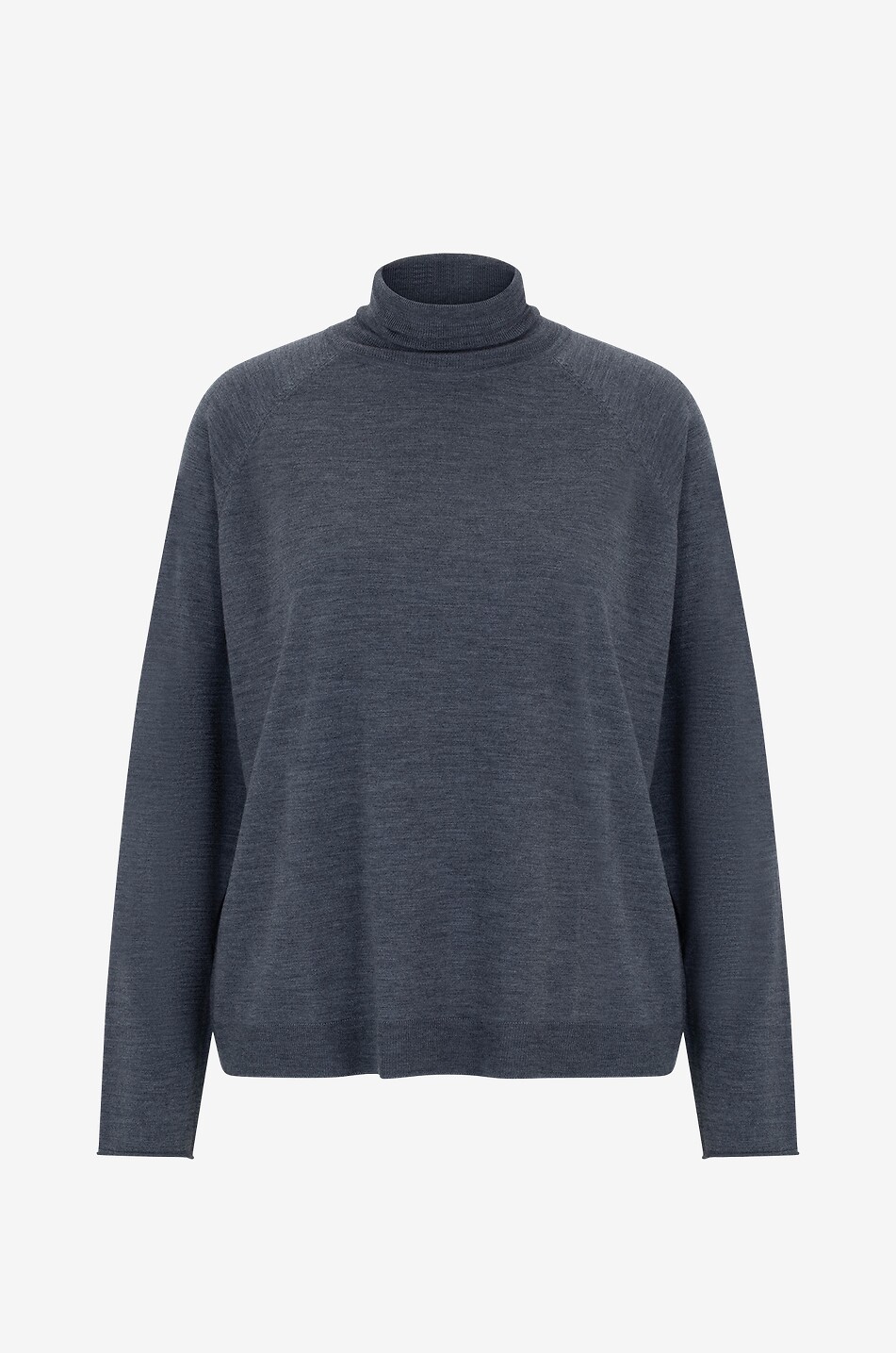 HEMISPHERE Pull fin à col roulé en laine mérinos stretch Femme GRIS FONCÉ 1