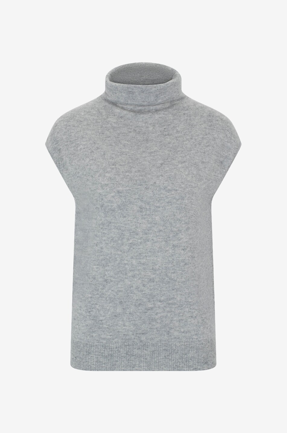 Pull sans manches à col roulé en cachemire